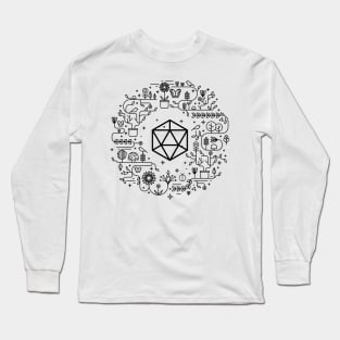 Minimalist Druid Polyhedral D20 Dice Tabletop Roleplaying RPG Gaming Addict Long Sleeve T-Shirt